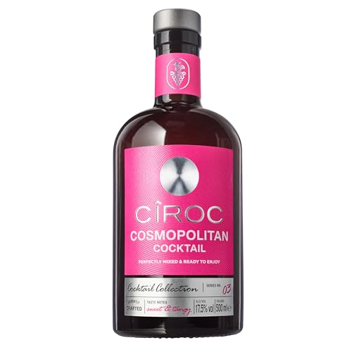 Ciroc Vodka │ New & Ready to Serve │ Cosmopolitan Cocktail │17.5% vol │ 50cl │ Ready to Drink │ Vodka Mixed with Cranberry Juice and Orange Flavours │ Bar Quality Cocktails │ Perfect for Hosting