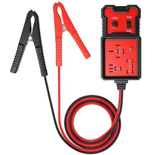 12V Automotive Relay Tester Car Electronic Relay Circuit Tester Kit Diagnostic Tools Battery Checker Universal 4PIN 5PIN Fast Testing with LED Indicator Lights for Trucks Cars Electrical System