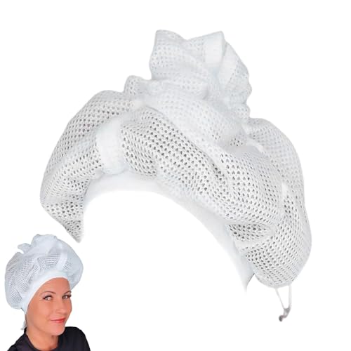Xeihuul Red de plopping Cap para cabello rizado – Red Plopping Haube para secar el pelo rizado, gorro con cordón ajustable