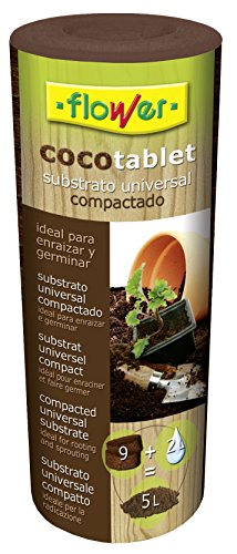 Flower 80129 80129-Substrato Tablet supercompactado, 4.5 l, No Aplica, 6.8x6.8x20.8 cm