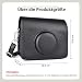 MUZIRI KINOKOO Tasche für Fuji Instax Mini EVO Instant Camera - PU Leder Lychee Linien Fuji Mini EVO Tasche mit Verstellbarem Schultergurt in Schwarz