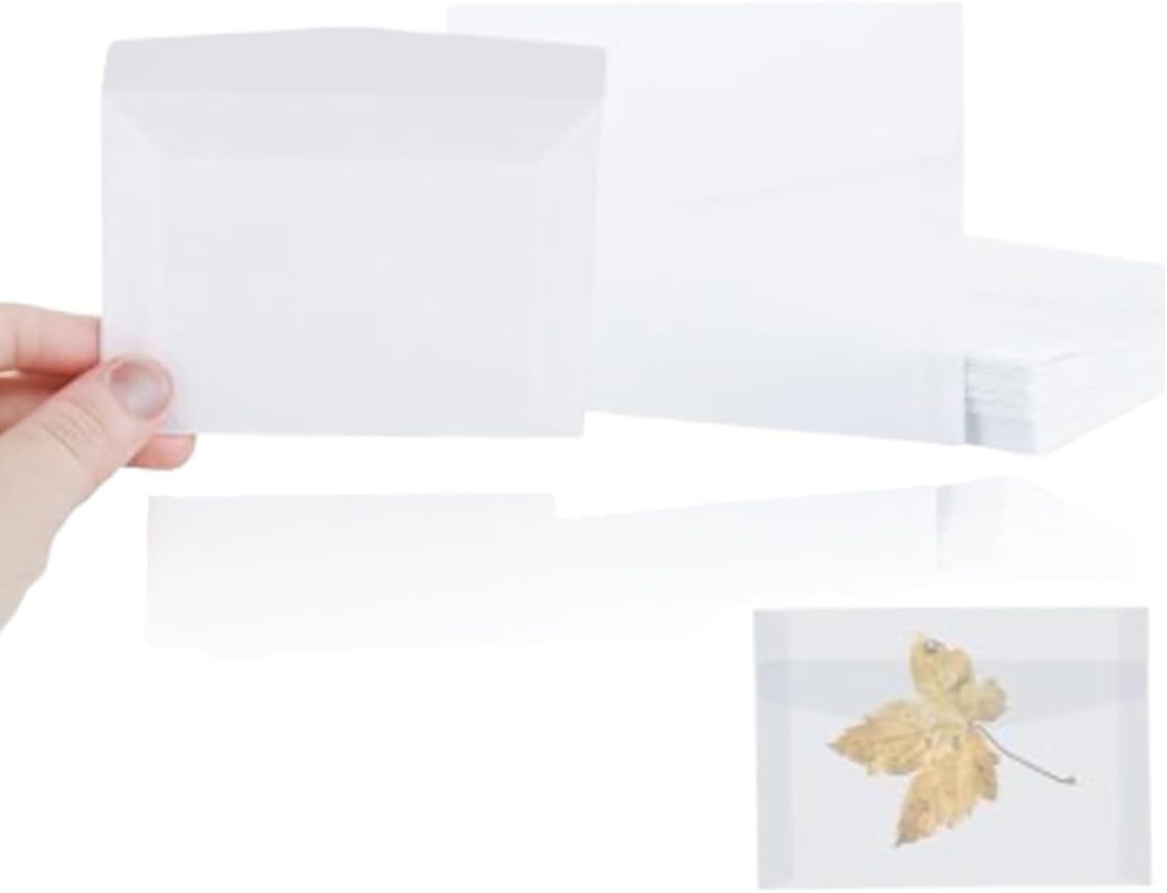 Sweet seven 50 Pcs Glassine Envelopes - Clear Mini Window Envelopes for Seeds, Coins, Lottery Tickets, Stamps, and Cards - 8.3x11.6cm White Translucent Paper