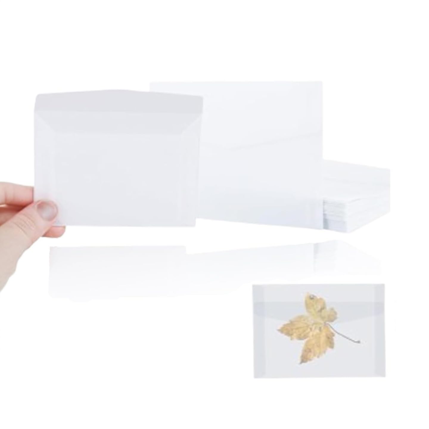 Sweet seven 50 Pcs Glassine Envelopes - Clear Mini Window Envelopes for Seeds, Coins, Lottery Tickets, Stamps, and Cards - 8.3x11.6cm White Translucent Paper