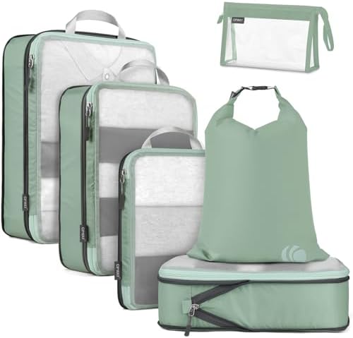 Compression Packing Cubes for Travel, 6 Set Ultralight Mesh Packi...