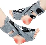 UYVEIS Adjustable Plantar Fasciitis Night Splints for Foot-Drop, Flat-Arch Relief Brace Night Splint for Plantar Fasciitis Women Men(Grey)