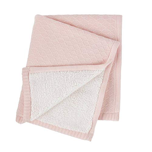 Mud Pie Pink Baby Blanket, Sweater Knit
