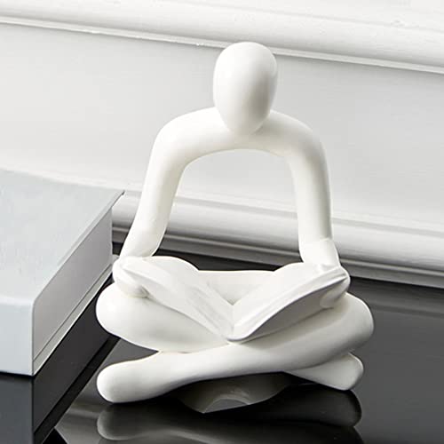 Image of XINXUAN Thinker Resin Statue Abstract Sculpture Collectible Gold Figurines for Home Living Room Office Shelf Decoration Bedroom Decoration Bookshelf Decoration