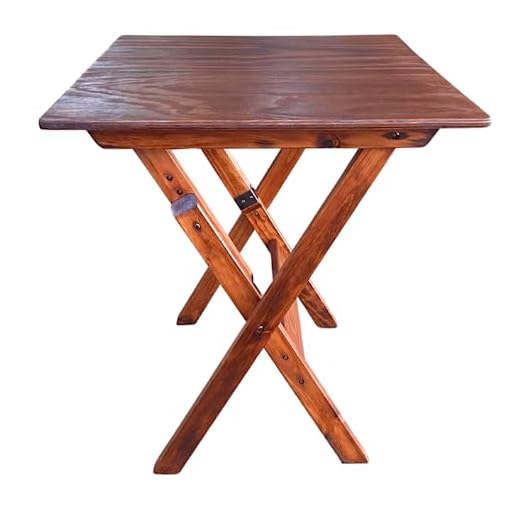 Mesa Dobrável 70x70 cm em Madeira Maciça - Imbuia