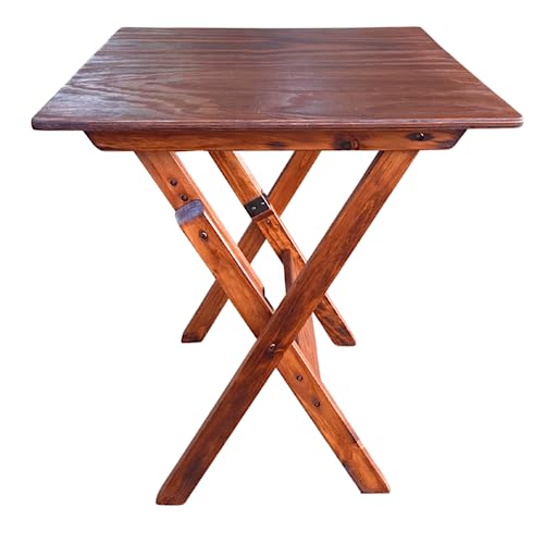 Mesa Dobrável 70x70 cm em Madeira Maciça - Imbuia