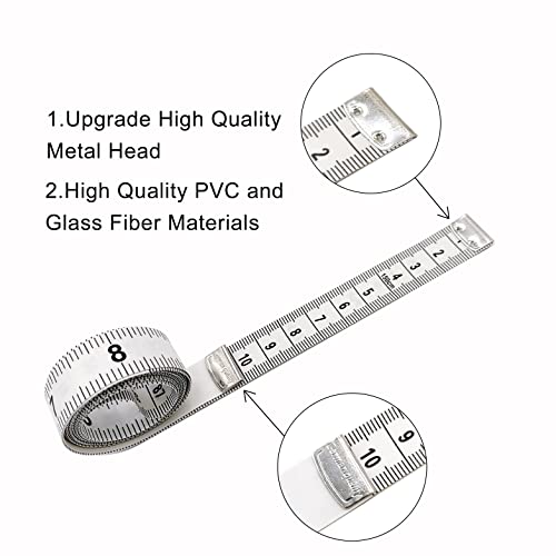 Exquisite Soft Tape Measure For Body Sewing Tailor Cloth Weight Loss,Double Scale Soft Measuring Tape 60 Inch(150Cm) (Yellowx1) #TOP5