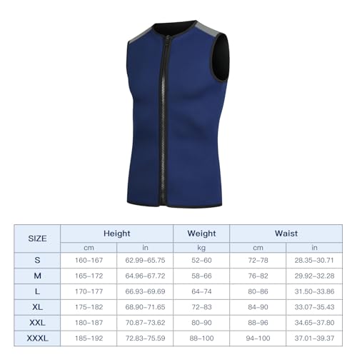 Chaleco térmico sin mangas de neopreno 3mm, unisex con cierre, para natación, snorkel, surf y buceo miniatura 6