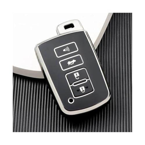Coque clé Toyota Corolla Camry en TPU souple argent noir protecteur