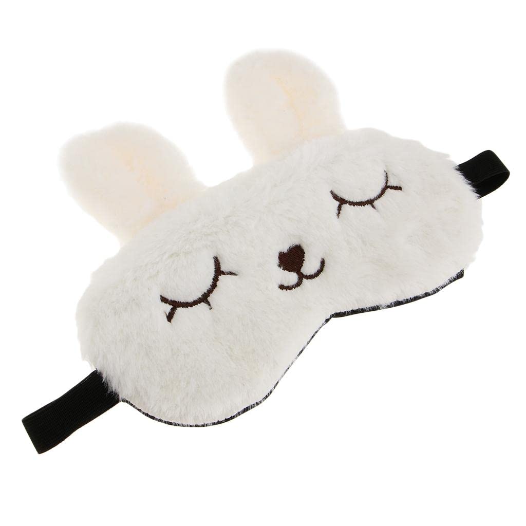 NIVAA Kids Adults Plush Bunny Rabbit Sleep Mask Eye Shade Cover Blindfold White-image-21