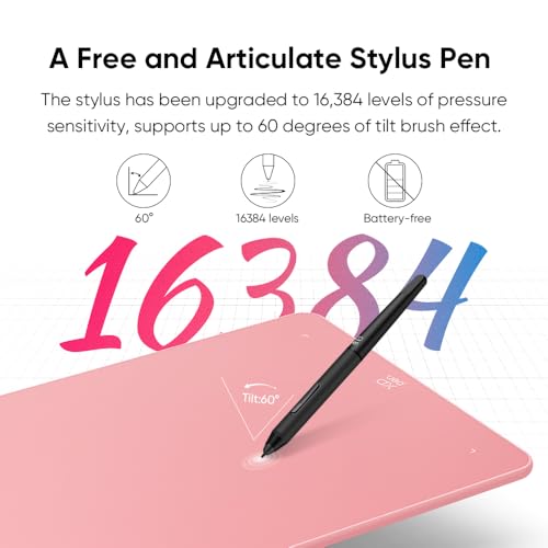 Image of XPPen Deco 01 V3 10x6 Drawing Tablet | 16K Pressure Pen | Battery-Free Stylus | 8 Hotkeys | for OSU Gaming & Teaching | PC /Mac /Android /ChromeOS Compatible | Pink