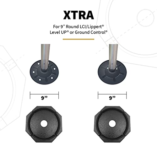 Snappad Xtra Permanently Attached Rv Leveling Jack Pad For 9 Inch Round Landing Feet (4-Pack) #TOP2