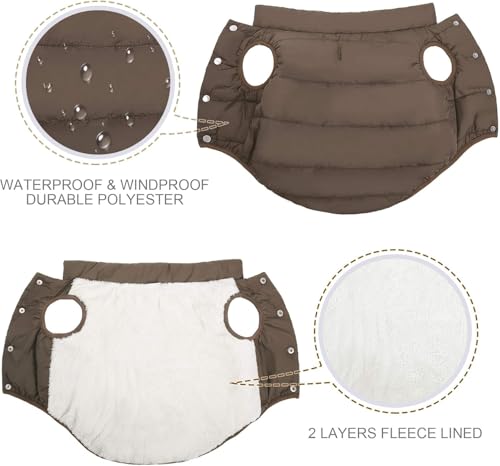 ASENKU Hundemantel Winter Hundemantel wasserdichte für Grosse Hunde Warme Fleece Hundejacke mit Geschirr Winddichte Wintermantel Hund Kleidung L