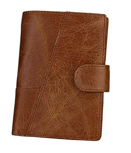 Kolloee Money Clip Top Layer Leather Retro Fashion Leather Card Bag Trend Front Line for Travel Shopping for Gift(Brown)