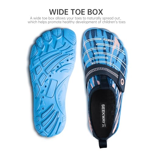 SEEKWAY Barefoot Water Shoes for Kids - Wide Toe Box and Quick-Dry Sand Shoes Toddler for Hiking Swim Beach Pool Kayak Sport Accessories, Camping Essentials Must-Haves for Boys Girls Sizes3