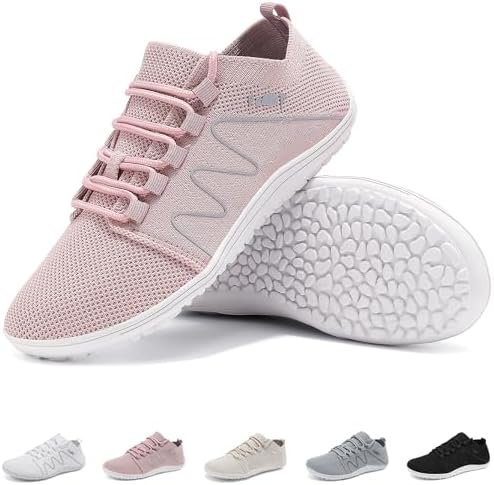 Geweo Barfuss Schuhe Damen Herren Turnschuhe Sneakers Laufschuhe Unisex | Minimalistische Trail Leichte Atmungsaktiv Weich Walking Fitness Bequeme Straßenlaufschuhe