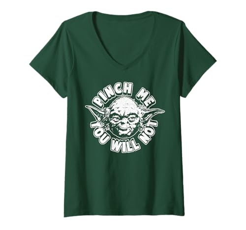 T-shirt Yoda Star Wars pour femme col en V chic de la Saint-Patrick