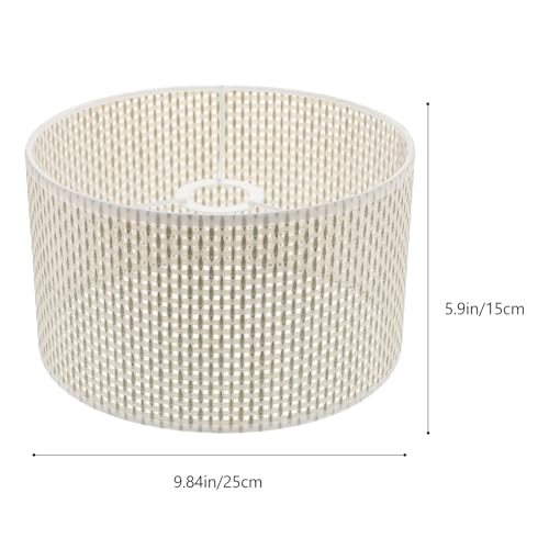 Image of OSALADI 1Pc Beige Imitation Rattan Woven Lampshade for E27 Desk Lamp Modern Lampshade- Stylish and Versatile Lamp Shade for Home Decor