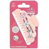 Pinke Haarklammer Y2K mit Disco-Charms - Invisibobble MyClaw Hug me, Baby Silber-Metallic - Damen Haarspange Haarschmuck Rosa groß XXL mit Discokugel, Dackel, Smiley, Blume & Martini - L