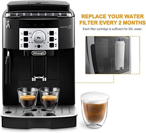 Water Filter for Coffee Machine Filter DLSC002 with Activated Carbon Softener, Filter Compatible with ECAM, Esam, ETAM, BCO, EC. (4 packs)