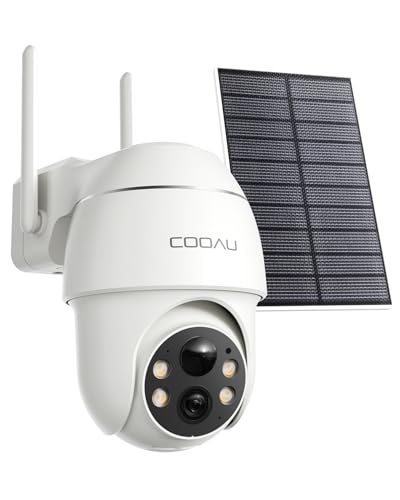 COOAU Security Camera Outdoor Wireless with 2K, 360° PTZ Camera with Colour Night Vision, Rechargeable Battery CCTV Camera, 2.4G WiFi Camera (Battery Camera)