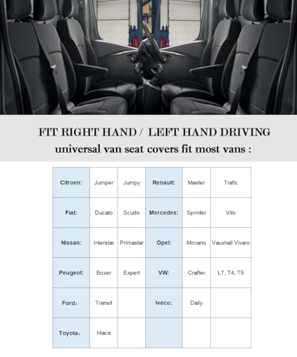 TOYOUN Van-Sitzbezüge, 3D-Streifen-Druck, universelle Passform für die meisten Lieferwagen, LKWs, Vordersitzbezüge, Einzel- und Doppelsitzbezüge, für Einzelfahrer und Doppel-Beifahrersitz