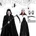 JLTXKST 4 Teiliges Set Halloween Kostüm Sensenmann,Sensenmann Kostüm, Halloween Kostüm Sensemann mit Schädelmaske, Sense, Skelett Handschuhe, für Halloween Dekoration,Cosplay,Karneval SENSE günstig Kaufen-JLTXKST 4 Teiliges Set Halloween Kostüm Sensenmann,Sensenmann Kostüm, Halloween Kostüm Sensemann mit Schädelmaske, Sense, Skelett Handschuhe, für Halloween Dekoration,Cosplay,Karneval