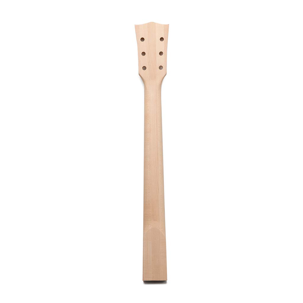 Alnicov - Manico di ricambio per chitarra, fai da te, 22 tasti, in acero, con tastiera in palissandro, intarsi trapezoidali bianchi, ricambio per chitarre Gibson LP