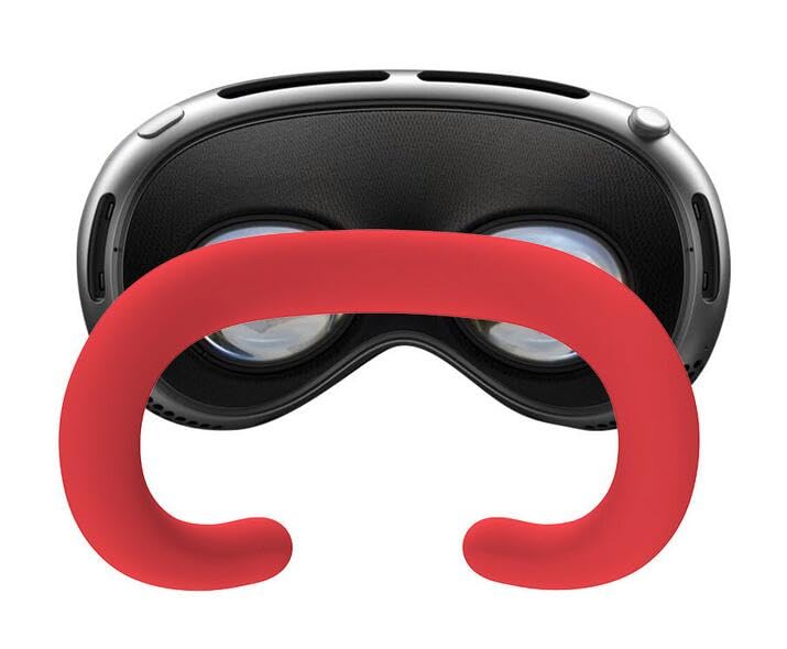 Coyktonty Silicone Eye Mask for Apple Vision Pro,Silicone Face Pad Cover,Sweat Proof, Light Leakage Proof,Replaceable VR Accessories (Red)