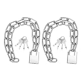 2 PCS 40 Inch/1 Meter Stainless Steel Security Chain Lock with Anti-Cut Padlock & 4 Keys - Heavy Duty Anti-Theft Protection for Bicycle, Motorcycle, Scooter, Door, Fence, Garage