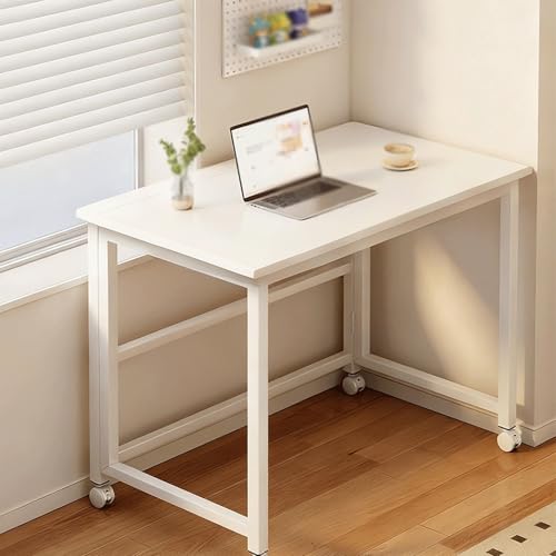 コンピューター/ゲーム/仕事/勉強机、折りたたみデスク、組み立て簡単、防水、傷防止表面、滑車付き、ゲームまたはホームオフィスワークステーション(60*40cm(24*16in))