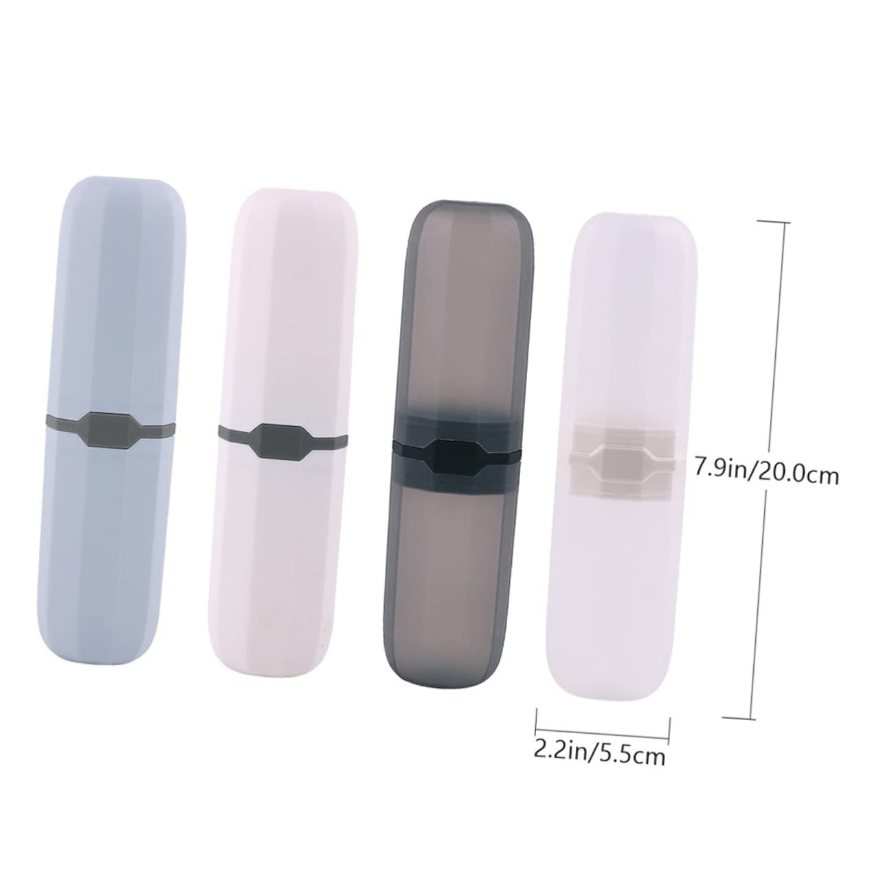 KOMBIUDA 4Pcs Portable Travel Toothbrush and Toothpaste Holder for Lightweight Durable Organizer for Camping Business Trips and Everyday Use