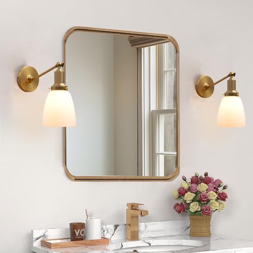 Image of Industrial Vintage Slope Pole Wall Mount Single Sconce with 5.5 inch Oval Dome Milk White Glass Shade Wall Sconce Light Lamp Fixture (Antique)