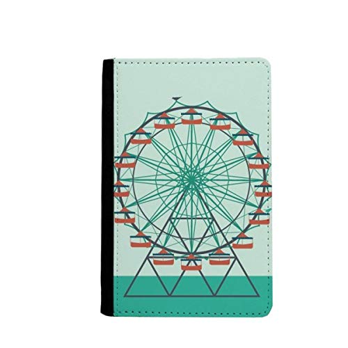 Portefeuille passeport voyage vert motif parc d'attractions multicolore