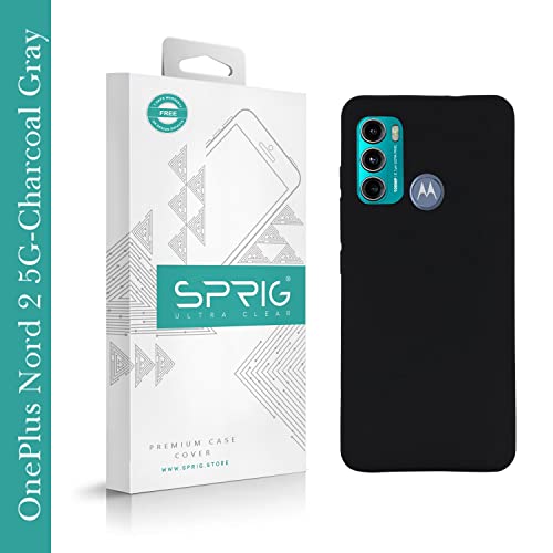 Image of SPRIG Compatible with Moto G60 Premium SilkTone (Liquid Silicone) Back Cover Drop Tested Shock Proof Mobile Case for Men, Women, Boys and Girls with Camera Protection (Black)