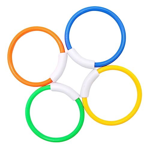 TOYANDONA 4 Stück Tauchspielzeug Tauchring Für Kinder Aus Kunststoff Bunte Schwimmscheiben Montessori Tauchtrainingsring Für Schwimmbad Spiel Und Übung