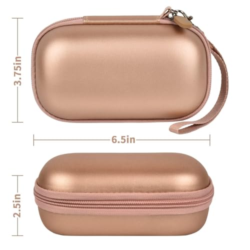 Image of Portable 2 in 1 Contact Lens Case and Glasses Case, Traveling Contact Cases Bag Box Holder with Soak Storage Kit Included Built-in Mirror, Tweezer, Contact Lens Solution Bottle and Hand Strap-Gold | Hard PU Exterior Bag with Soak Storage Kit Included Built-in Mirror Tweezer Contact Lens Solution Bottle-Gold(No Glasses)