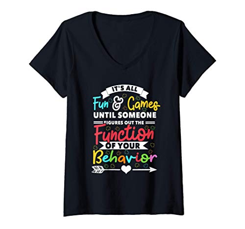 Mujer It's All Fun and Games | Cute Special Education Teacher Camiseta Cuello V