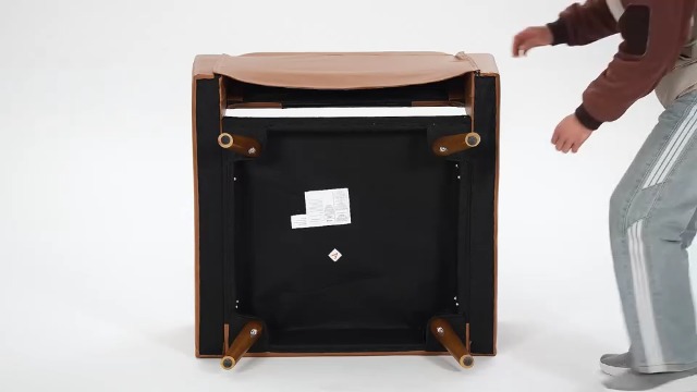 Sillón Moderno Plegable Marrón Claro miniatura 7
