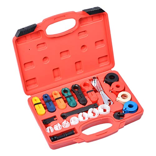 Prokomon 22pcs Master Quick Disconnect Tool Kit for Automotive AC Fuel Line and Transmission Oil Cooler Line, Includes Scissor Type Remover, Compatible with Most Ford Chevy GM Models