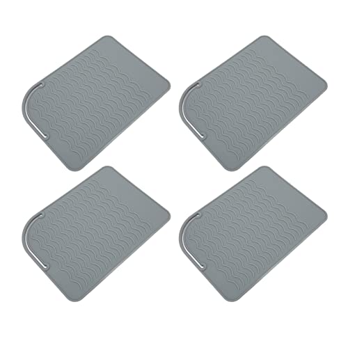 4Pcs Heat Resistant Straightener Pad, Silicone Heat Resistant Mat Heat Mat for Curling Iron Straightener Flat Iron miniatura 5