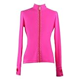 COUTURES PLATES : Les coutures de cette veste d'entraînement de patinage artistique (réalisées à la main sans superposition de matériaux) sont plates et ne laissent donc pas de marques sur le corps.