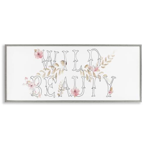 'Wild Beauty Sentiment Minimal Typography Pink'| Framed Giclee Art