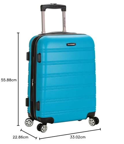 Image of Rockland Melbourne Hardside Expandable Spinner Wheel Luggage, 2TONEBLUE, 2 Piece (20 inch /28 inch), Turquoise, 2 Piece (20 inch /28 inch), Melbourne Hardside Expandable Spinner Wheel Luggage