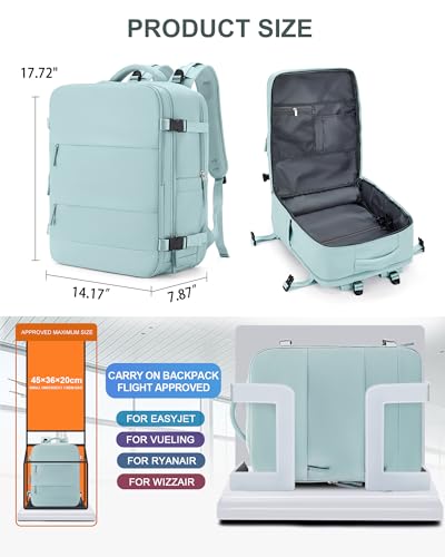 Image of coowoz Large Travel Backpack Carry On for Women Man Gym Backpacks with Laptop Compartment Mochila de Viaje Teacher Personal Item Backpack Rucksack Airplane Accessories Must Haves Blue
