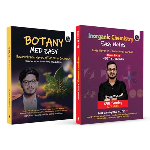 Image of PW Botany Med Easy Dr. Vipin Sharma and Easy Handwritten Notes Inorganic Chemistry By Om Pandey Combo Set of 2 Books For NEET and Board Exams 2025-26