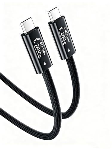 AIRSKY USB-C to USB C Cable 1.6FT, USB 4 Cable for Thunderbolt 4 Cable, 240W, USB C Video Cable, 40Gbps, 8K HD Display, Compatible with Thunderbolt 4/3, iPhone 17/16/15, MacBook, Hub, Docking and More